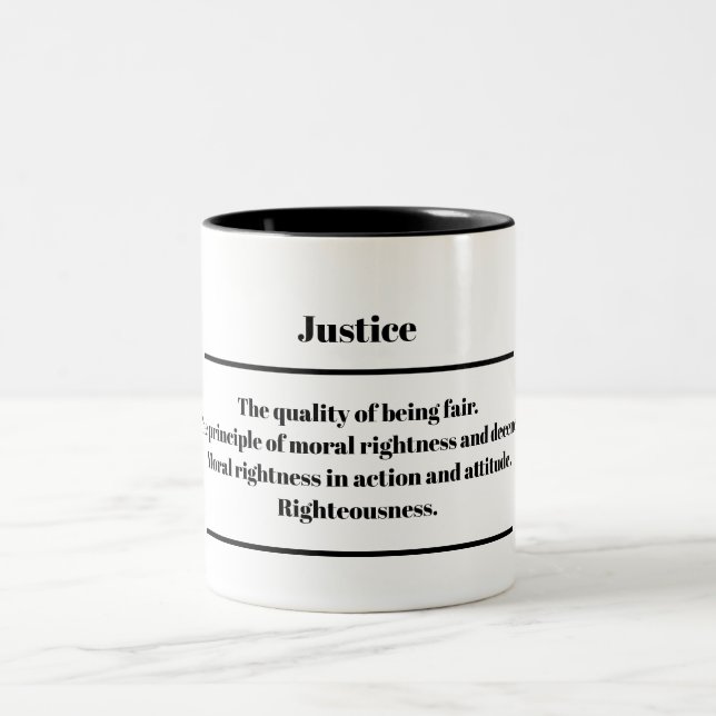 Taza Bicolor "Justicia" Definición Mug (Centro)