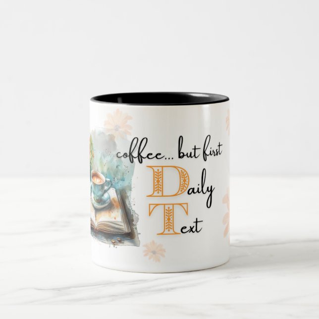 Taza Bicolor JW "Café... pero primer texto diario" Mug (Centro)