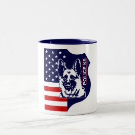 Taza Bicolor K9 La policía de EE.UU. Café Mug