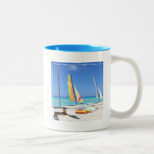 Taza Bicolor Kajaks, catamaranes y playa cubana del Kayaks