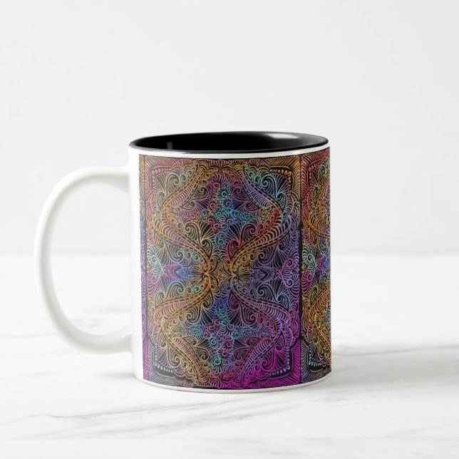 Taza Bicolor Kaleidoscope arcoiris Mandala (Izquierda)