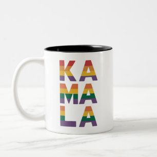 Taza Bicolor Kamala Harris 2024 Bandera del Arcoíris Orgullo Ga