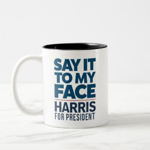 Taza Bicolor Kamala Harris 2024 Dímelo En Mi Cara