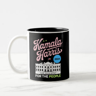 Taza Bicolor Kamala Harris 2024 Voto Demócrata Social Azul