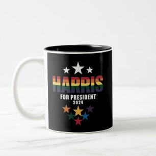 Taza Bicolor Kamala Harris Arcoíris Orgullo Gay LGBT Elección 2