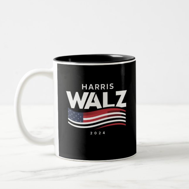 Taza Bicolor Kamala Harris Tim Walz Waltz Elecciones 2024 (Izquierda)