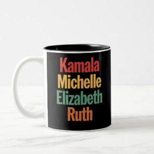 Taza Bicolor Kamala Michelle Elizabeth Ruth Feminist Political