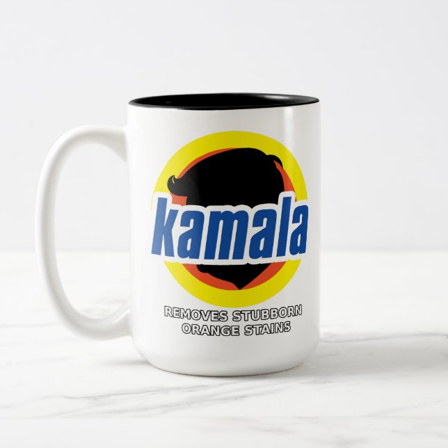 Taza Bicolor Kamala retira a Naranja testaruda Stains (Izquierda)