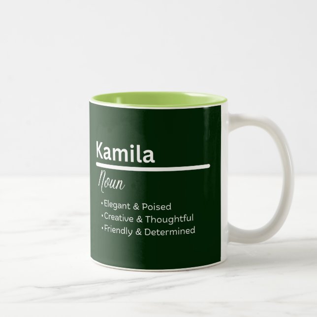 Taza Bicolor Kamila Personalized Name Coffee Mug (Derecha)