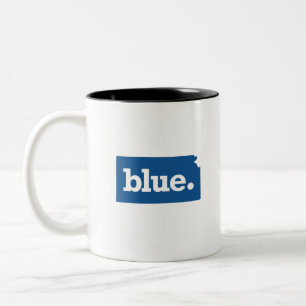 TAZA BICOLOR KANSAS ESTADO AZUL