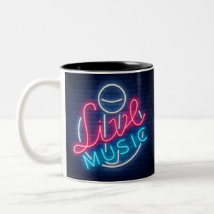 Taza Bicolor Karaoke Neon Lighting Cured Word Art Word Textos