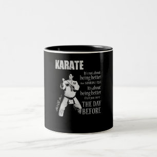 Taza Bicolor Karate Siendo Mejor Que Tú El Día Anterior