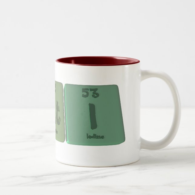Taza Bicolor Kati como yodo del astatino del potasio (Derecha)