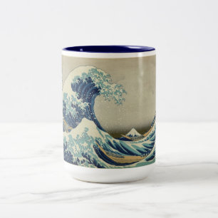 Taza Bicolor Katsushika Hokusai: La Gran Ola en Kanagawa