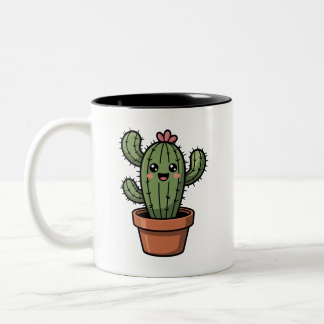 Taza Bicolor Kawaii Cactus (Izquierda)