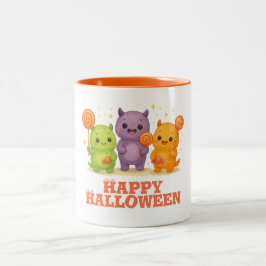 Taza Bicolor Kawaii Monsters & Lollipops Halloween