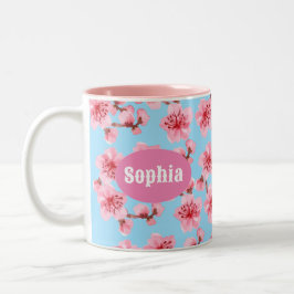 Taza Bicolor kawaii pink cherry blossoms