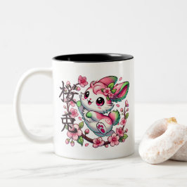 Taza Bicolor Kawaii Sakura Bunny Mug