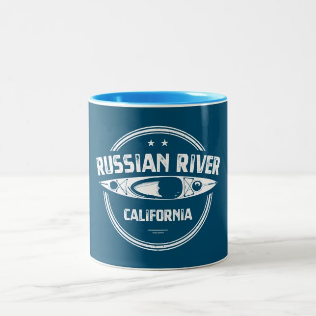 Taza Bicolor Kayak del río ruso (Centro)