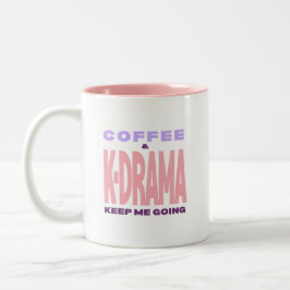 Taza Bicolor Kdrama Lover Coffee Mug Gift Pink Typography