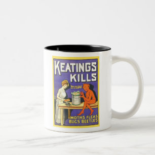 Taza Bicolor Keatings de época mata el insecticida