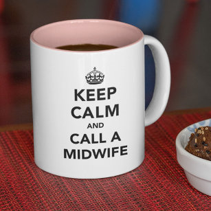 Taza Bicolor Keep Calm and Call a Midwife
