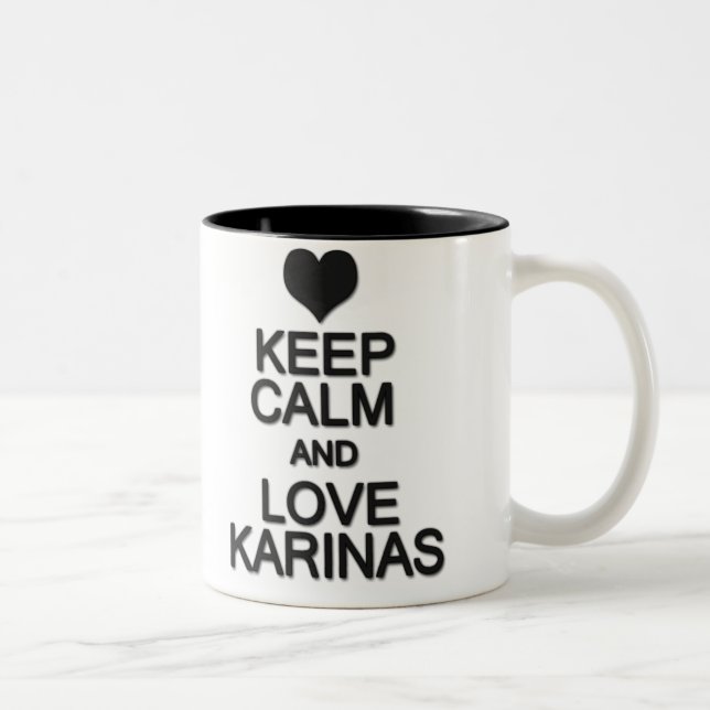 Taza Bicolor Keep Calm And Love Karinas (Derecha)