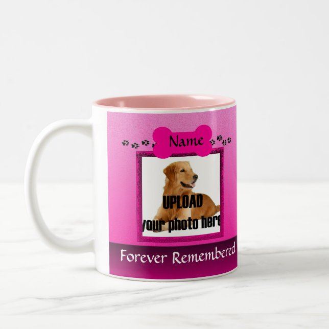 Taza Bicolor Keepsake en memoria del perro rosa (Izquierda)
