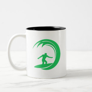 Taza Bicolor Kelly Green Surfer