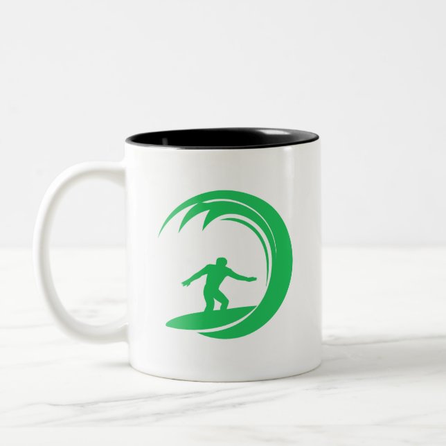Taza Bicolor Kelly Green Surfer (Izquierda)