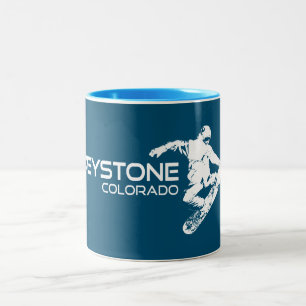 Taza Bicolor Keystone Colorado Snowboarder