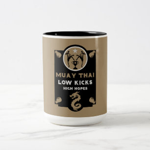 Taza Bicolor Kickboxer Muay Thai Deporte