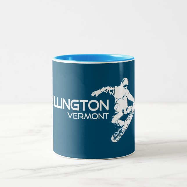 Taza Bicolor Killington Vermont Snowboarder (Centro)