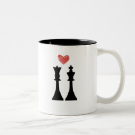 Taza Bicolor King & Queen Chess Mug