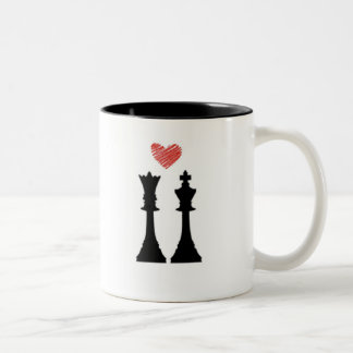Taza Bicolor King & Queen Chess Mug