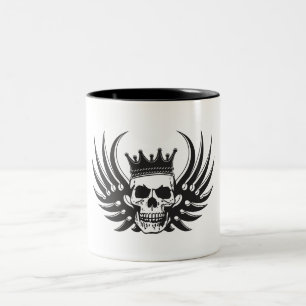 Taza Bicolor King Skull con alas