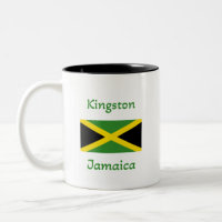 Kingston Jamaica - Café con bandera jamaiquina