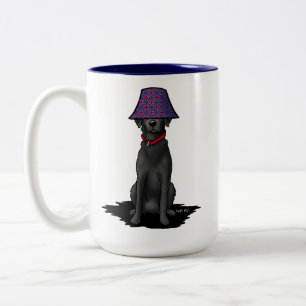 Taza Bicolor KiniArt Black Labrador Sombrío