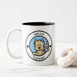 Taza Bicolor KiniArt Cairn Terrier Café Mug