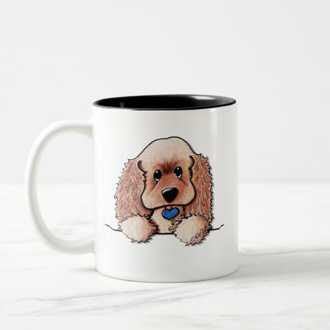 Taza Bicolor KiniArt Cocker Spaniel Mug (Izquierda)