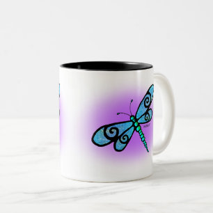 Taza Bicolor KiniArt Dragonfly Mug