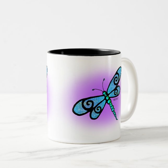 Taza Bicolor KiniArt Dragonfly Mug (Anverso derecho)