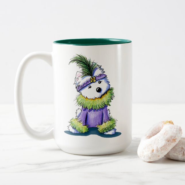 Taza Bicolor KiniArt Flapper Westie (Con donut)