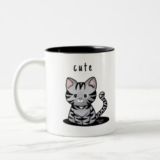 Taza Bicolor KiniArt Gray Tabby Kitten