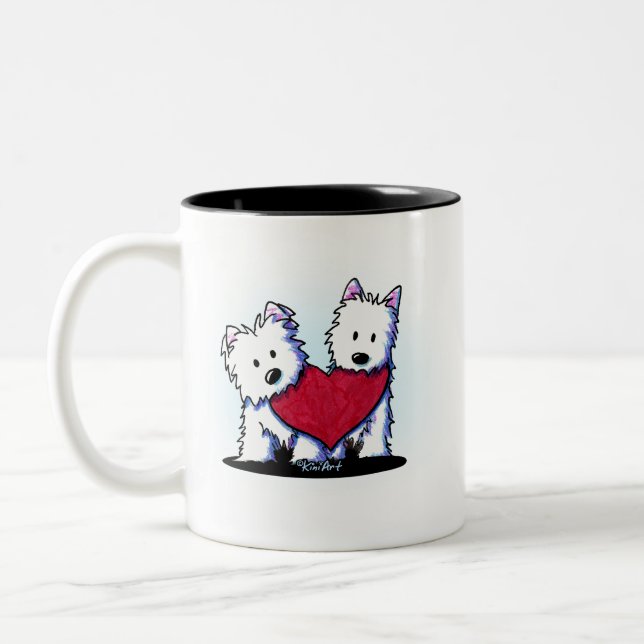 Taza Bicolor KiniArt Heartfelt Westie Duo (Izquierda)