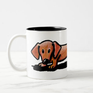 Taza Bicolor KiniArt Little Red Doxie Mug