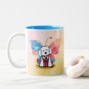Taza Bicolor KiniArt Mariposa Maltesa