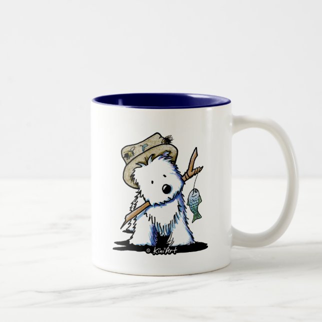 Taza Bicolor KiniArt Pesca Westie Mug (Derecha)