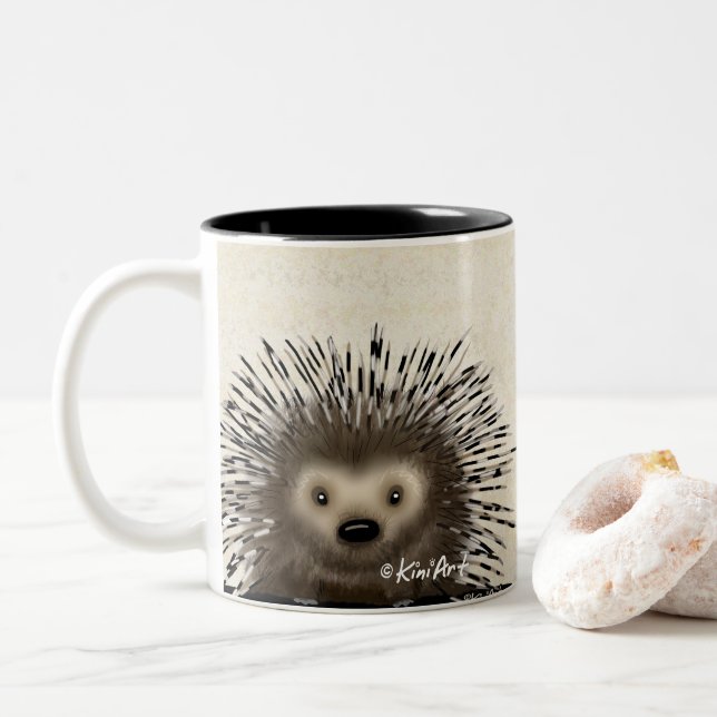 Taza Bicolor KiniArt Porcupine (Con donut)