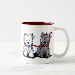 Taza Bicolor KiniArt Terrier Walking Buddies